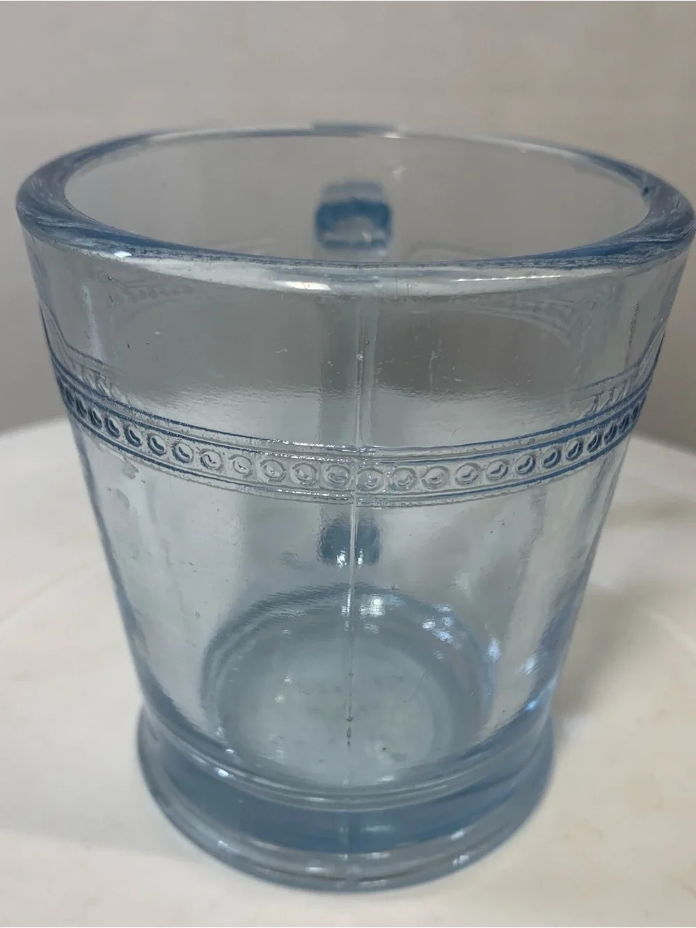 Vintage Fire King “Philbe” Blue Sapphire Clear Glass Mug. 3886